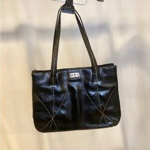 BCBG Max Azria Genuine Leather Charcoal Shoulder Purse